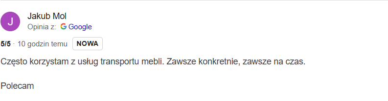 Opinia klienta P.D.S. Trans