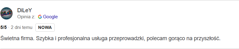 Opinia klienta P.D.S. Trans